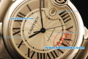 Cartier Ballon Bleu de Cartier 1:1 Original Swiss ETA 2892 Automatic Movement Silver Dial with Black Roman Markers and SS Strap