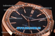 Audemars Piguet Royal Oak 41 Miyota 9015 Automatic Full Rose Gold with Blue Dial and Diamonds Bezel (EF)