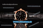 Mido Commander Miyota Quartz Steel Case with Rose Gold Bezel and Black Dial