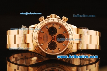 Rolex Daytona Swiss Valjoux 7750 Automatic Movement Full Rose Gold with Orange Dial and Black Subdials
