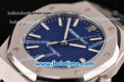 Audermars Piguet Royal Oak Classic Automatic with Silver Bezel ,Black Dial and Blue Leather Strap