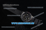 Perrelet Turbine Pilot Asia Automatic PVD Case with Black Dial and Arabic Numeral Markers Black Rubber Strap