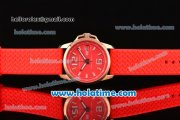 Chopard Mille Miglia Gran Turismo XL Miyota OS2035 Quartz Rose Gold Case with Red Dial and Red Rubber Bracelet Chopard Mille Miglia Gran Turismo XL Miyota OS2035 Quartz Rose Gold Case with Red Dial and Red Rubber Bracelet