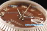 Rolex Datejust Automatic Movement Full Steel with ETA Coating Case and Brown Dial