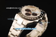 Rolex Daytona Chronograph Swiss Valjoux 7750 Automatic Movement Steel Case with Arabic Numerals and Black Bezel