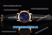 Patek Philippe Grand Complication Sky Moon Celestial Compass Miyota 9015 Automatic Rose Gold Case with Blue Dial and Blue Genuine Leather Strap (GF)