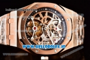 Audemars Piguet Royal Oak Skeleton Tourbillon Swiss Tourbillon Manual Winding Rose Gold Case Skeleton Dial With Dots Markers Rose Gold Bracelet