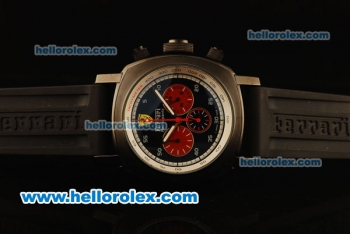 Ferrari Rattrapante Chronograph Quartz PVD Case with Black Dial and Black Rubber Strap