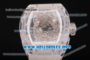 Richard Mille RM 56-01 Tourbillon Miyota 6T51 Manual Winding Sapphire Crystal Case with Skeleton Dial and Aerospace Nano Translucent Strap - White Inner Bezel