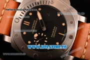 Panerai PAM 305 Luminor Submersible 1950 3 Days Automatic Ceramica Asai ST Automatic Steel Case with Black Dial and Orange Leather Strap