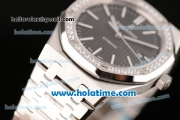 Audemars Piguet Royal Oak Swiss ETA 2824 Automatic Stainless Steel Case with Diamond Bezel Black Dial and Stick Markers