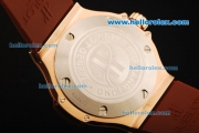 Hublot Big Bang King Swiss Quartz Movement Rose Gold Case with White Dial and Brown Rubber Strap