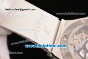 Hublot Big Bang Clone HUB4100 Automatic Steel Case with White Rubber Strap and White Dial - 1:1 Original (TW)