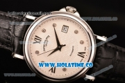 Patek Philippe Calatrava Swiss ETA 2824 Automatic Steel Case with Roman Numeral/Diamonds Markers and White Dial