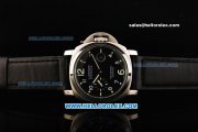 Panerai Luminor Marina Pam 164 Automatic Classic Edition Black Dial with Green Marking and Leather Strap