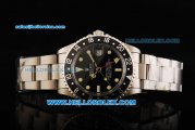 Rolex GMT-Master Ref 1675 Vintage Edition Automatic Movement Steel Case with Black Dial/Bezel and Yellow Marker-SS Strap