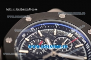 Audemars Piguet Royal Oak Offshore Chrono Miyota Quartz Steel Case with PVD Bezel Black Dial and White Stick Markers (EF)