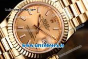 Rolex Datejust Swiss ETA 2671 Automatic Yellow Gold Case with Yellow Gold Dial Stick Markers and Yellow Gold Bracelet (BP)