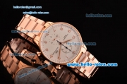 IWC Portuguese Chrono Miyota OS10 Quartz Rose Gold Case/Strap with White Dial and Arabic Numeral Markers