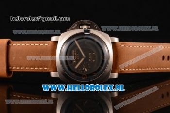 Panerai PAM00403 Luminor 1950 10 Days GMT Asia Automatic Steel Case with Black Dial and Brown Leather Strap