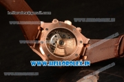 Audemars Piguet Royal Oak Chrono Rose Gold Case White Dial 7750 Automatic Brown Leather