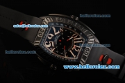 Franck Muller Conquistador F1 Singapore GP Chronograph Miyota Quartz Movement All Black with White Arabic Numerals