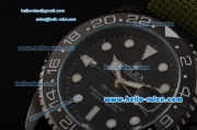 Rolex Pro-Hunter GMT-Master Asia 2813 Automatic PVD Case with Green Nylon Strap and Black Dial Stick Markers