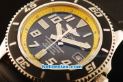 Breitling SuperOcean Swiss ETA 2836 Automatic Steel Case with Yellow Dial and Black Rubber Strap