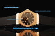 Hublot Classic Fusion Swiss ETA 2824 Automatic Movement Rose Gold Case with Rose Gold Bezel and Black Rubber Strap