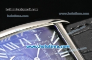 Cartier Tank MC Miyota Quartz Steel Case with White Roman Numeral Markers and Black Dial