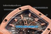 Hublot MP-06 Senna Chrono Miyota OS20 Quartz Rose Gold Case with Skeleton Dial and Stick Markers