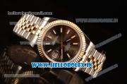 Rolex Datejust 37mm Swiss ETA 2836 Automatic Two Tone with Grey Dial and Stick Markers