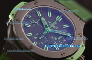 Hublot Big Bang Swiss Valjoux 7750 Automatic Ceramic Case with Black Dial and Green Markers