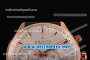 Zenith El Primero 36'000 VpH Lady Ladies Watch Chronograph Swiss Valjoux 7750 Automatic Rose Gold Case with White Dial Brown Leather Strap and Stick Markers