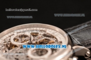 Patek Philippe Grand Complication Chronograph 7750 Auto Steel Case with Skeleton Dial and Black Leather Strap
