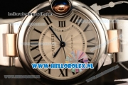 Cartier Ballon Bleu De Medium Swiss ETA 2671 Automatic Steel Case Silver Dial Roman Numeral Markers and Two Tone Bracelet