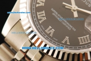 Rolex Datejust Swiss ETA 2836 Automatic Movement Full Steel with Black Dial and Roman Numeral Markers