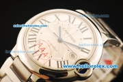 Cartier Ballon Bleu de Cartier 1:1 Original Swiss ETA 2892 Automatic Movement Silver Dial with Black Roman Markers and SS Strap