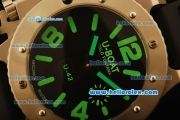 U-Boat Italo Fontana Swiss ETA 6497 Manual Winding Titanium Case with Black Dial and Green Markers-1:1 Original