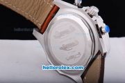 Breitling for Bentley Tourbillon Automatic Brown Leather Strap with White Dial and White Case