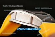 Richard Mille RM007 Miyota 6T51 Automatic Steel Case with Diamonds Dial and Yellow Rubber Strap