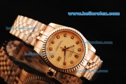 Rolex Datejust Automatic Full Rose Gold with Diamond Marking and Rose Gold Dial