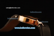 Cartier d'Art Swiss Quartz Rose Gold Case with Silver Dial and Black Leather Strap