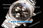 Breitling Super Avenger II 7705 Automatic Steel Case with Black Dial Arabic Numeral Markers and Steel Bracelet (GF)