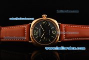 Panerai Radiomir 8 Days Pam 197 Manual Winding Movement Rose Gold Case with Navy Dial and Leather Strap