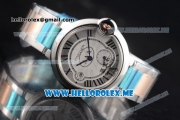 Cartier Ballon Bleu De Large Asia 2813 Automatic Two Tone Case/Bracelet with Silver Dial and Roman Numeral Markers