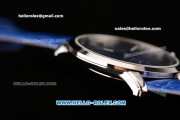 Ulysse Nardin Classico Miyota OS2035 Quartz Steel Case with Stick Markers Blue Dial and Blue Leather Strap