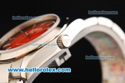 Rolex Air King Automatic Movement Full Steel with Red Dial and White Stick Markers