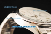 Tag Heuer Carrera Chronograph Miyota Quartz Movement Full Steel with White Dial and Stick Markers