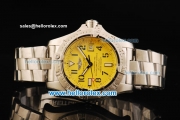 Breitling Avenger Seawolf Swiss ETA 2836 Automatic Movement Full Steel with Yellow Dial and Black Arabic Numerals-1:1 Original